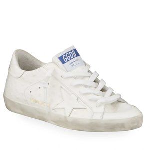 Golden Goose Superstar Ostrich-Stamped Court Sneakers